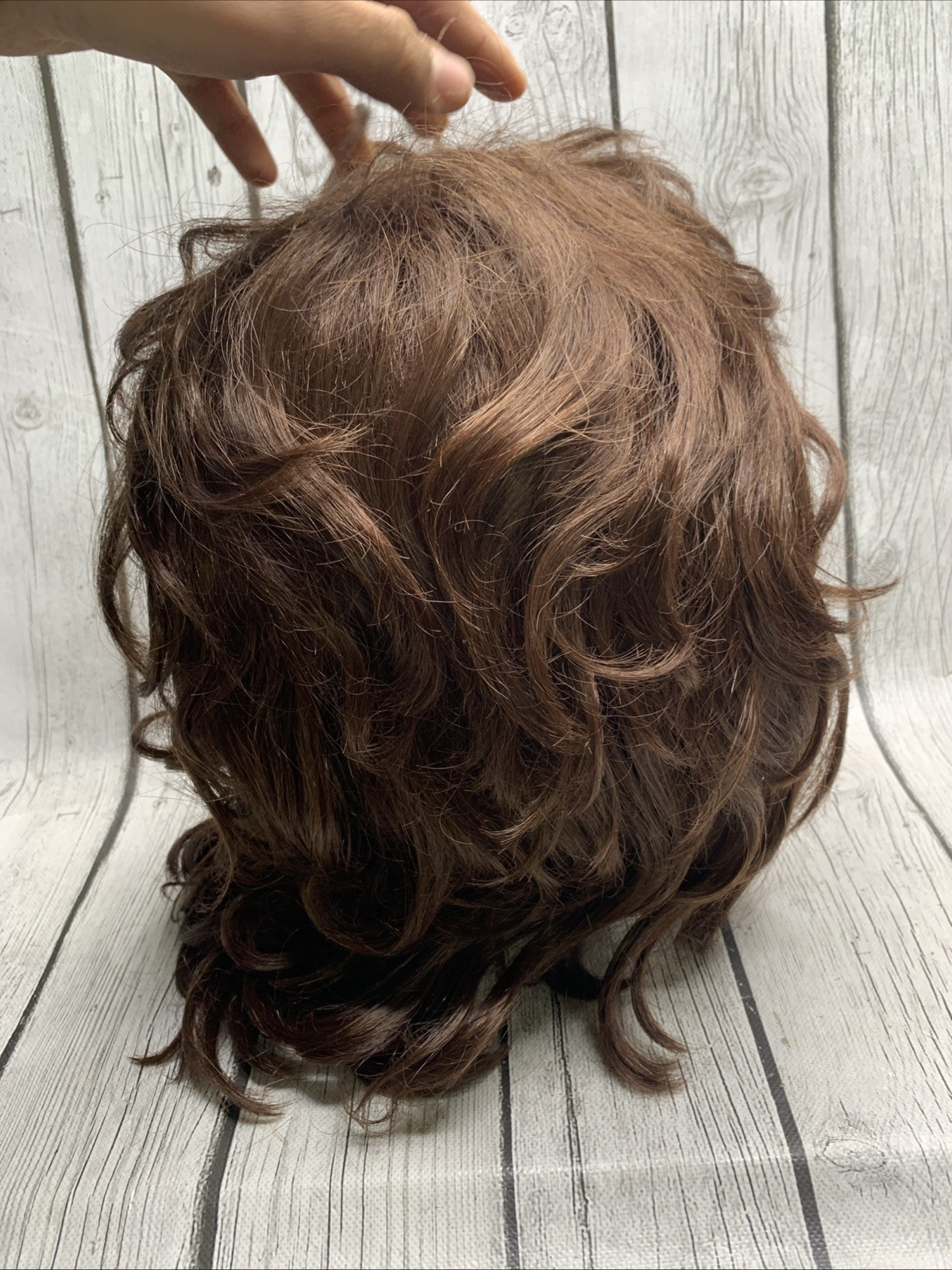 Vintage Aspen Wig Brown Waves/Curly Short