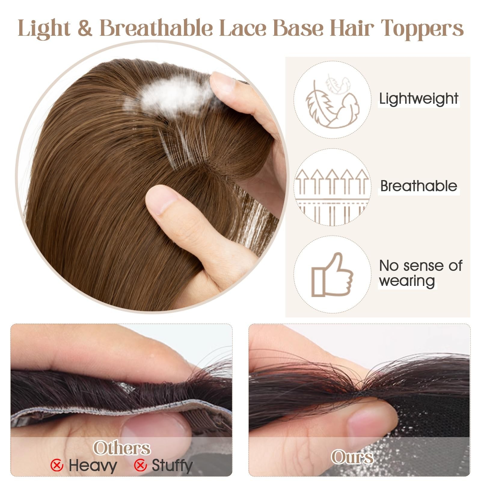 Rich Choices Hair Toppers for Women Real Human Hair Remy Hairs Toppers Hairpiece