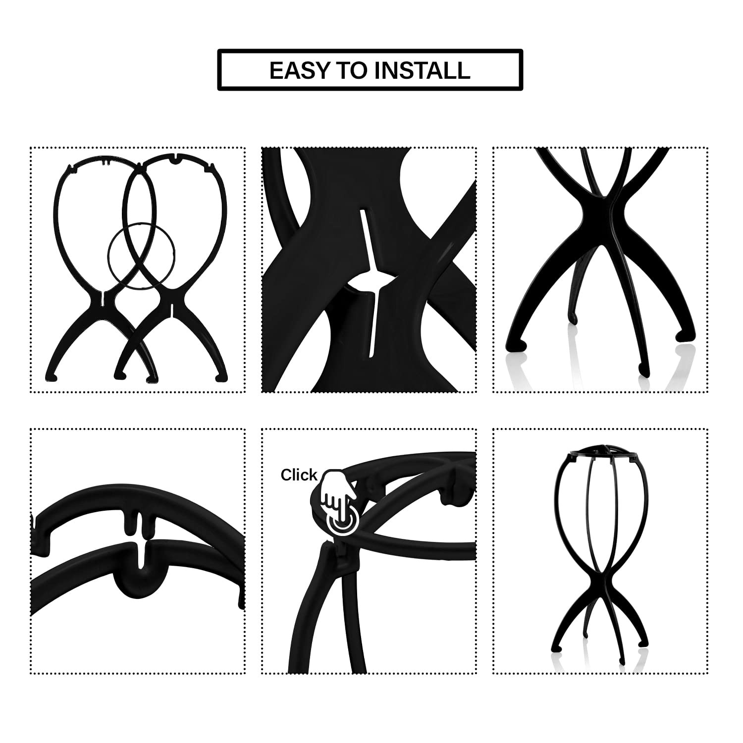 Wig Stand 14”x7” Portable Durable Folding Dryer – Quick Drying & Easy