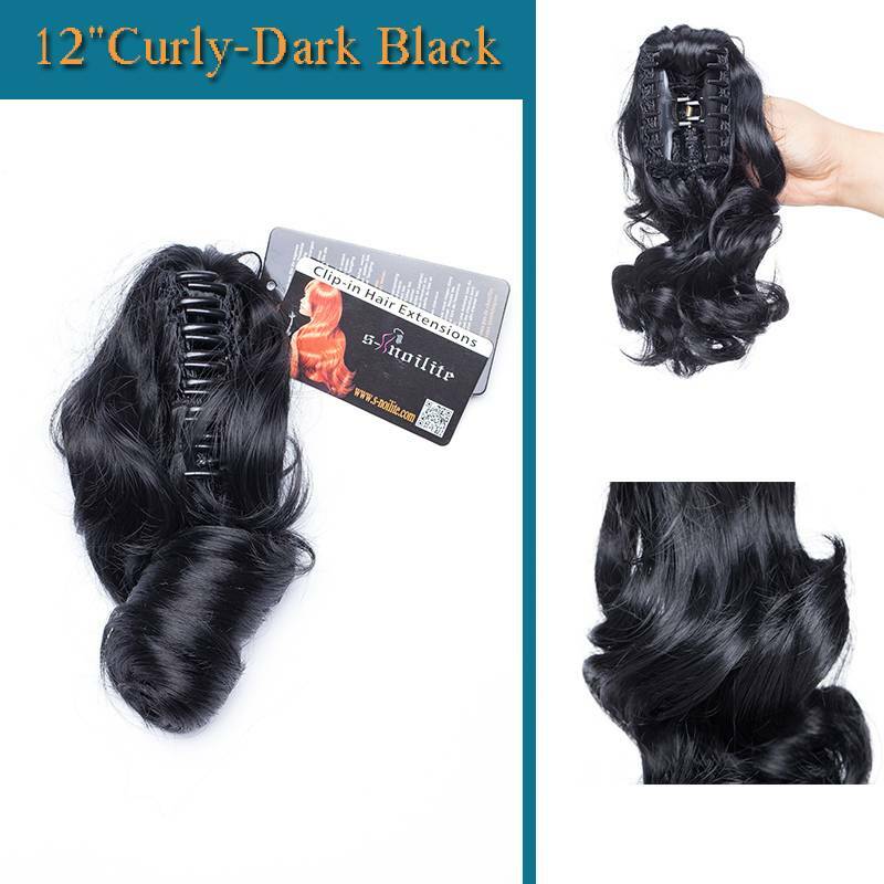 Short Ombre Claw Ponytail Pony Tail Real Thick Clip in Hair Extension Natural US