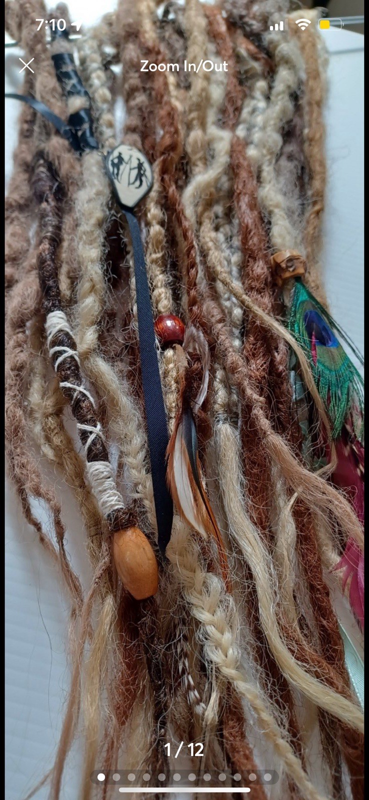 Dreadlock Hair Extension crochet handmade bohemian browns double ended dread set