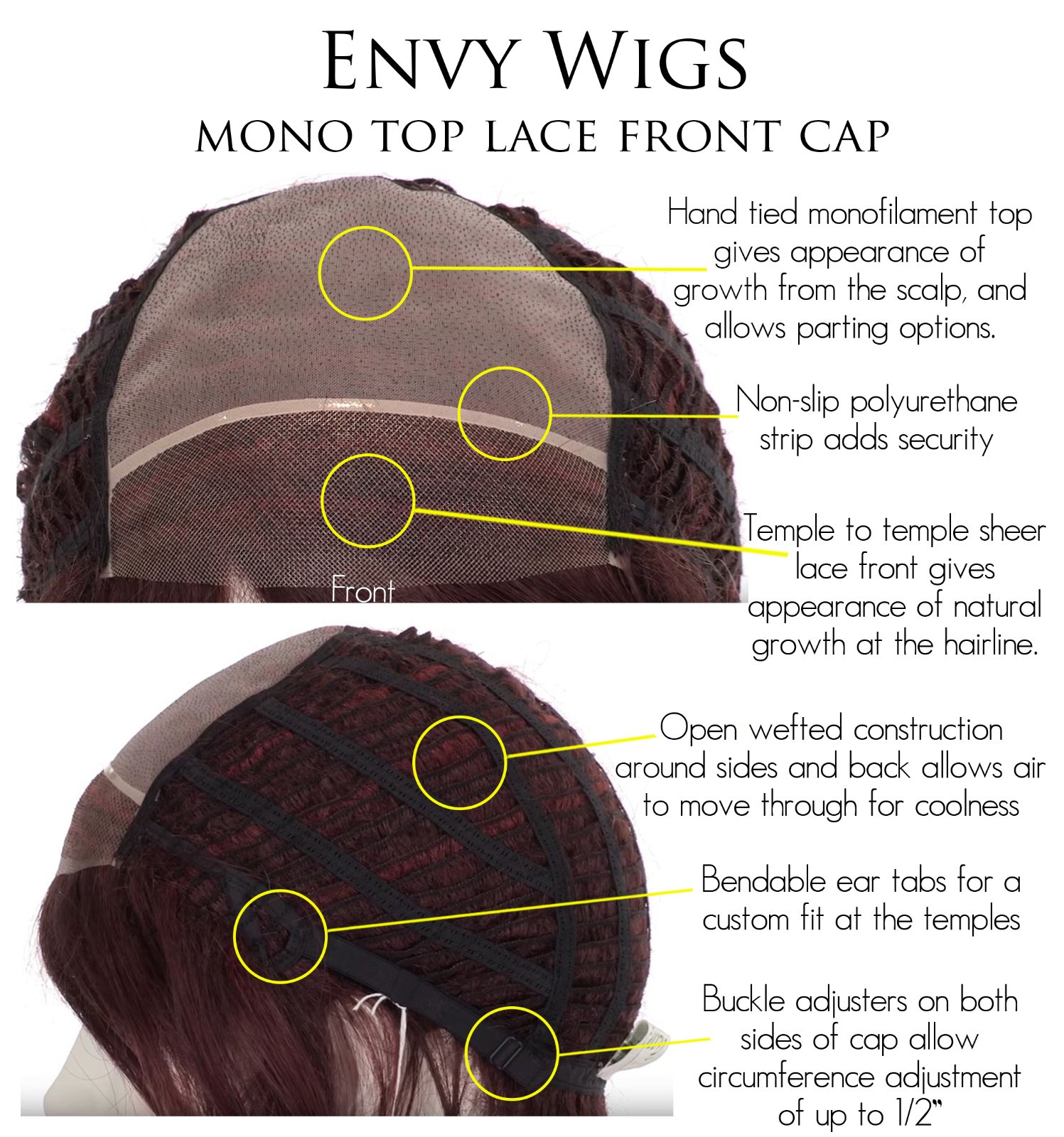BOBBI Wig by ENVY, Lighter Red, *CLEARANCE!* Mono Top & Lace Front, NEW