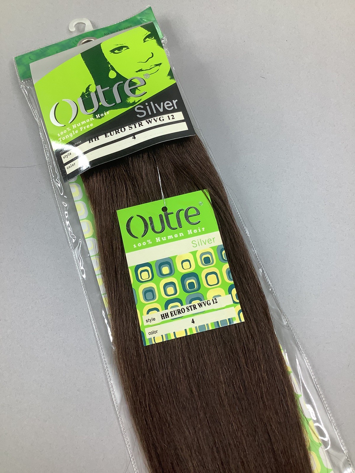 12” #4 European Straight Dark Brown 100% Human Hair Track Weft Extensions