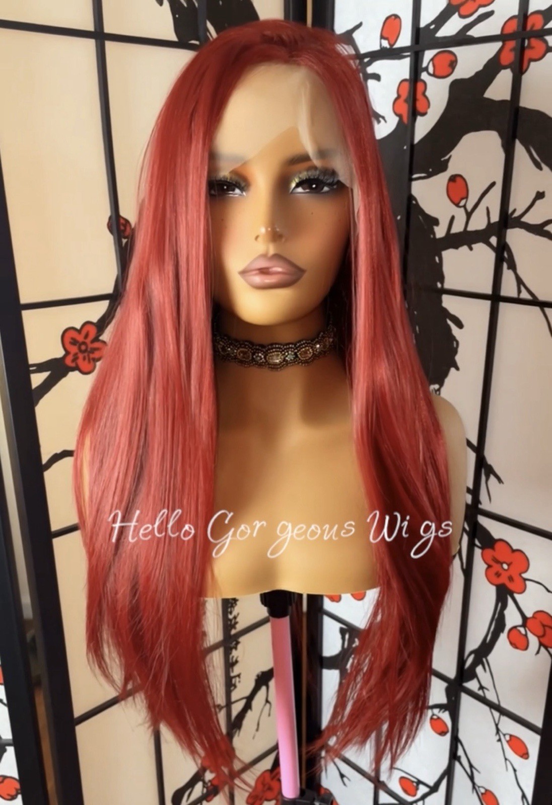 Burgundy Red Lace Front Wig 26 Inch Straight 13×4 HD Lace Glueless Pre Plucked