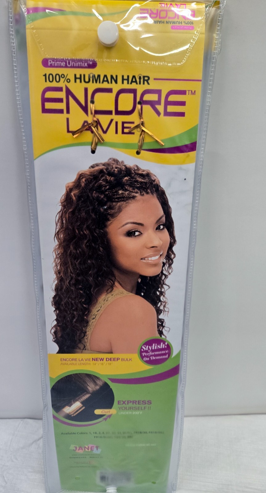 Janet Collection 100% Human Hair Crochet Braid Deep Bulk 16″ Color 27