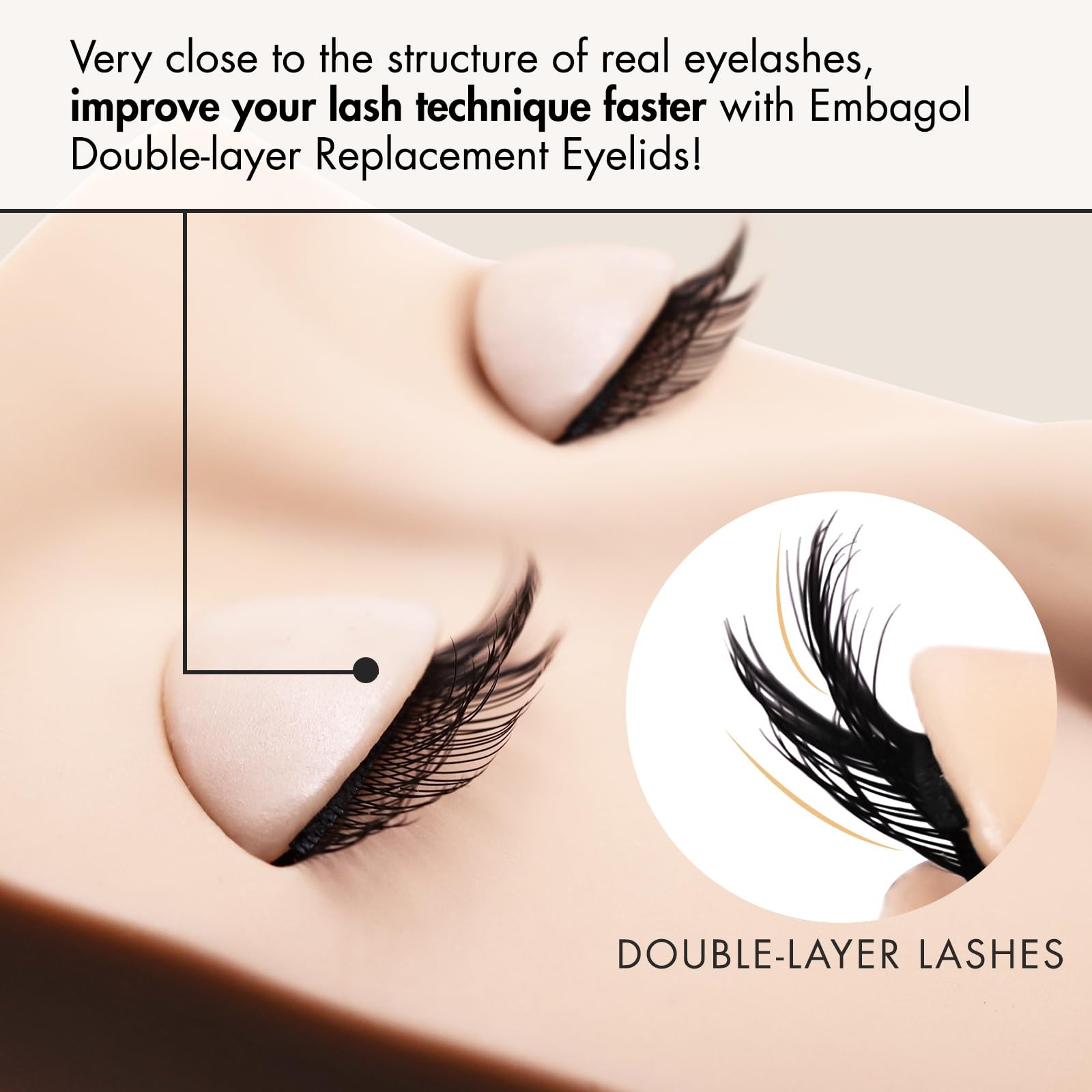6 Pairs of Double-layer Eyelids Replaced Eyelids for Lash Extension Practice …