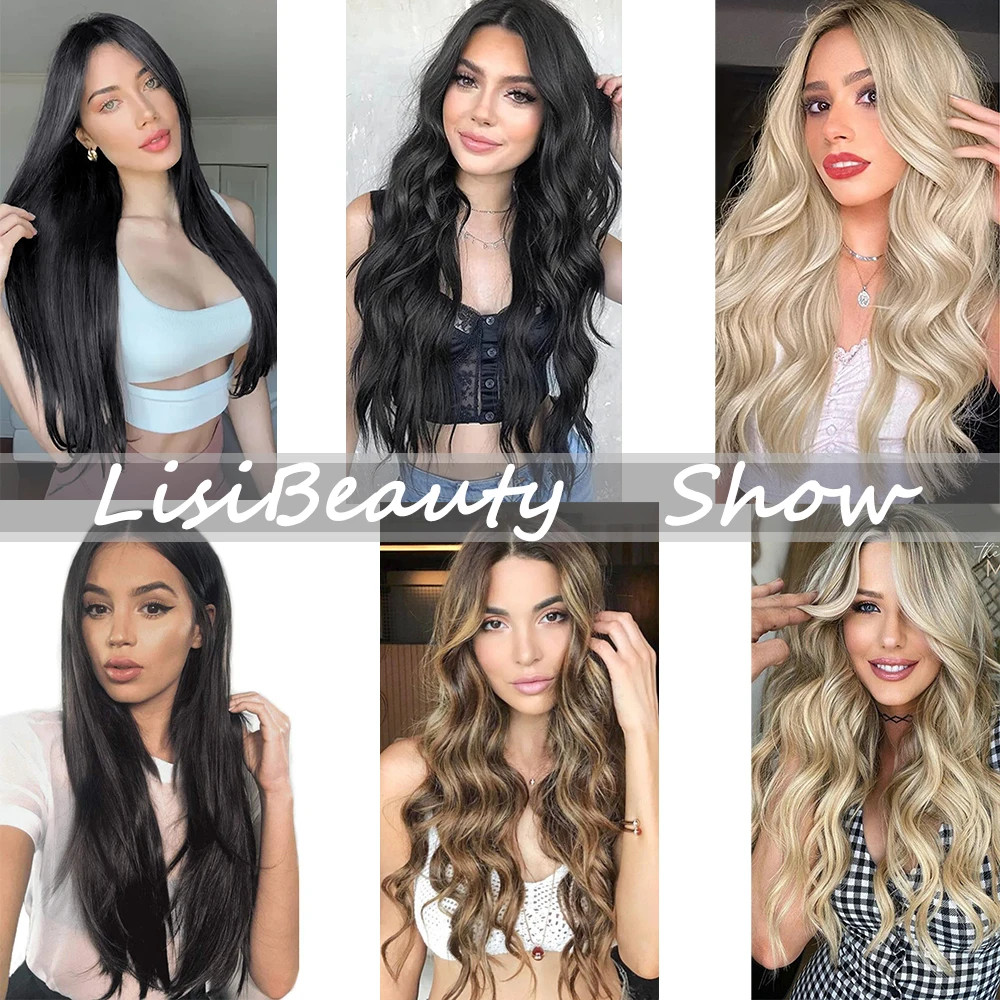 Natural Ombre Black Long Straight Heat Resistant Fake Hair Extension For Women