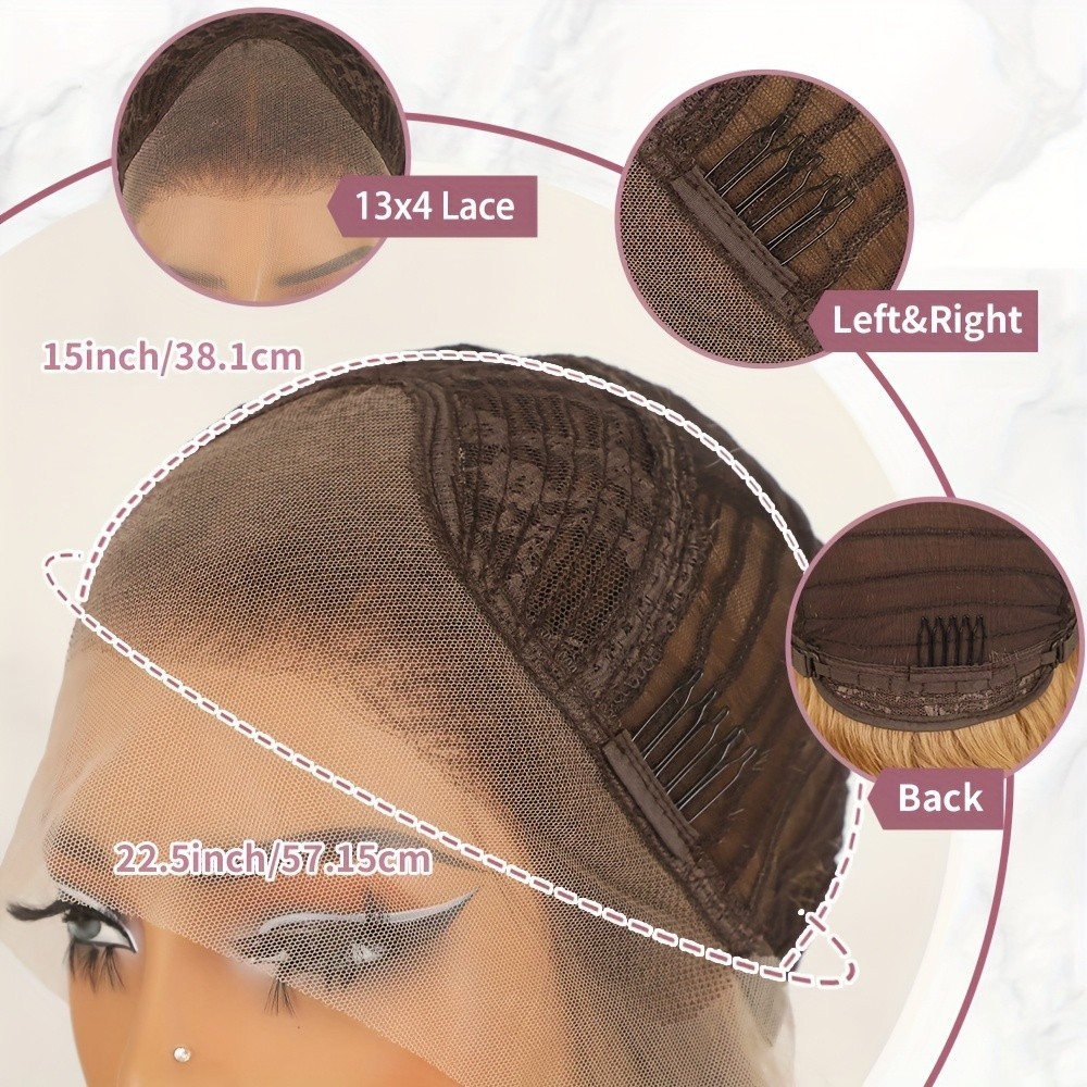 Ombre Brown Blonde Lace Front Wigs Short Bob Haircuts Glueless Replacement Wig