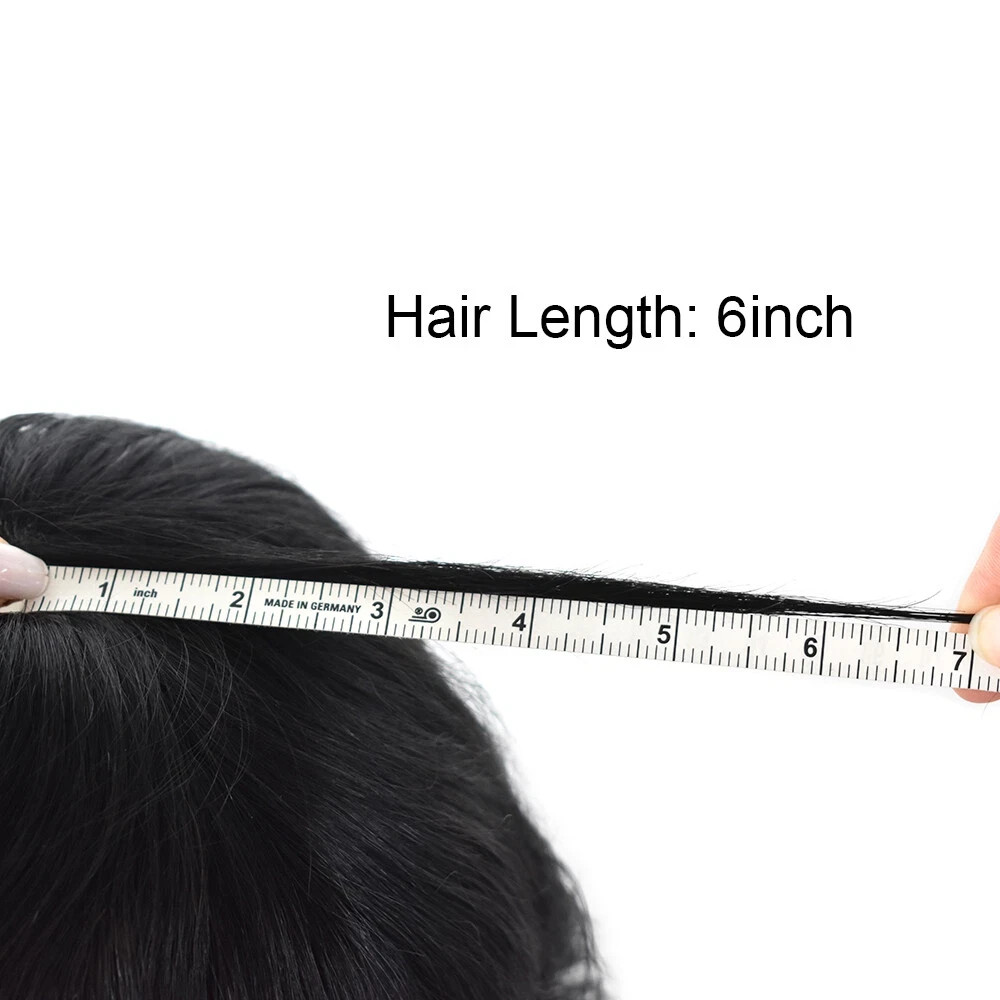 Mens Hai Replacement System Full Poly Thin SkinToupee Units HumanHair PetiteSize