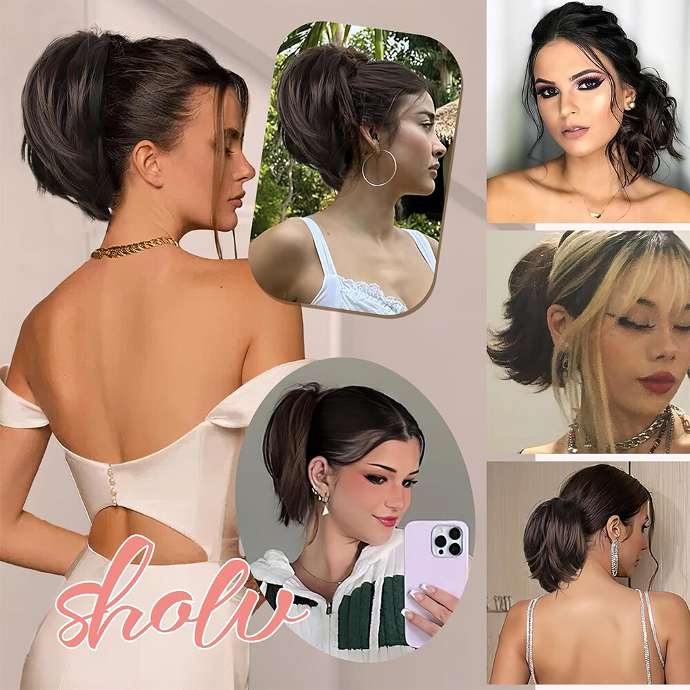 Messy Bun Hair Piece Ponytail Updo Claw Clip In Hair Extensions Real As Human