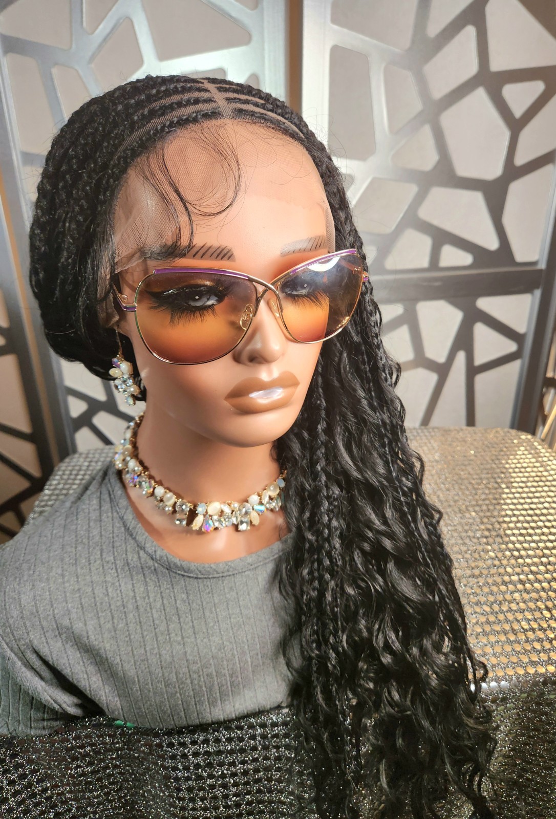 Boho Knotless Box Braids 13×6 Lace Front Curly Ends ProtectiveStyle Lightweight