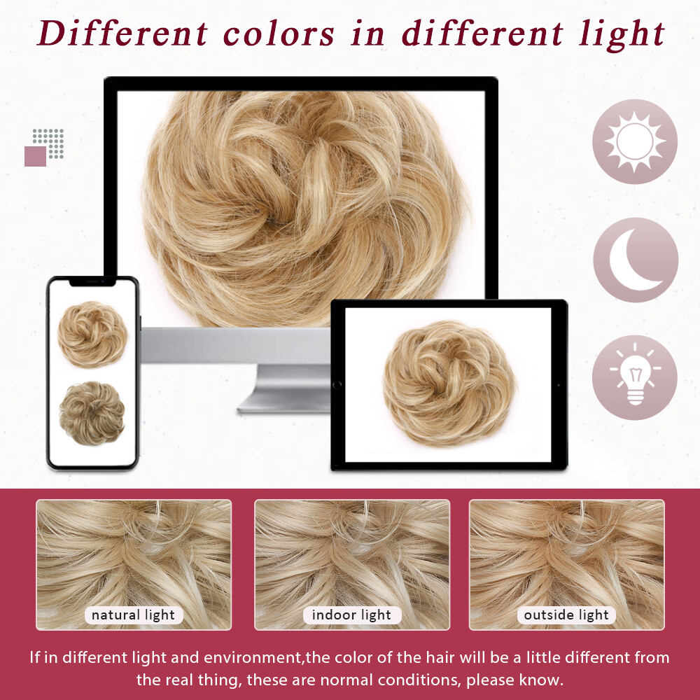 100% Real THICK Curly Chignon Messy Bun Updo Cover Wrap Hair Piece Extensions