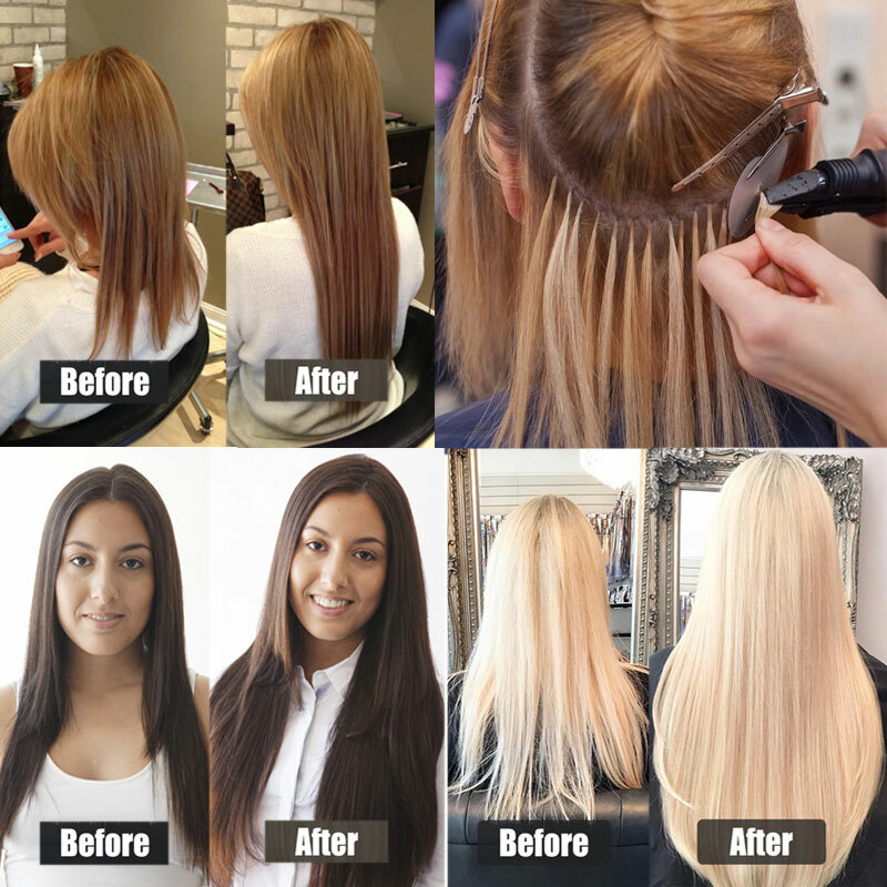 Nail U Tip Pre Bonded Real Remy Human Hair Extension Keratin Glue 150G Full Head