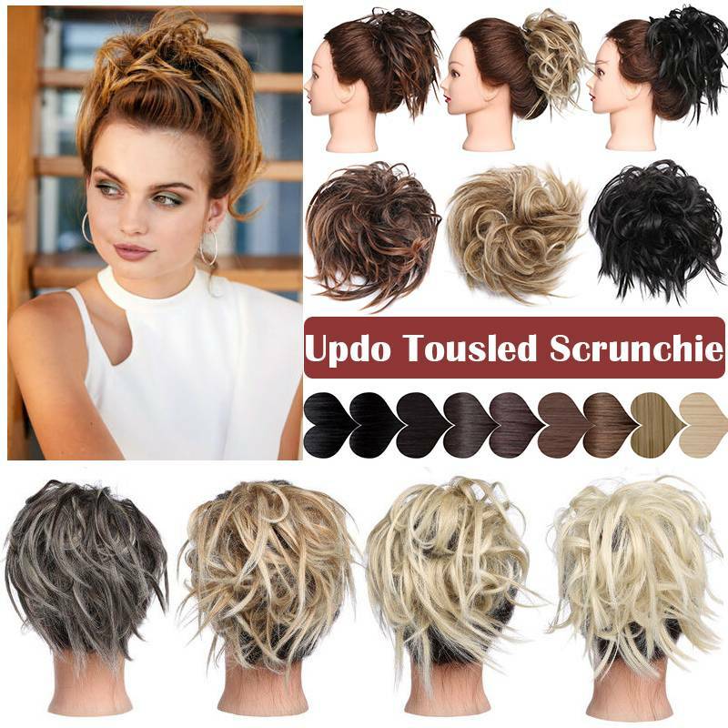 Extra Large Messy Bun Hair Extensions Scrunchie Wrap on Ponytail Updo Hair Piece