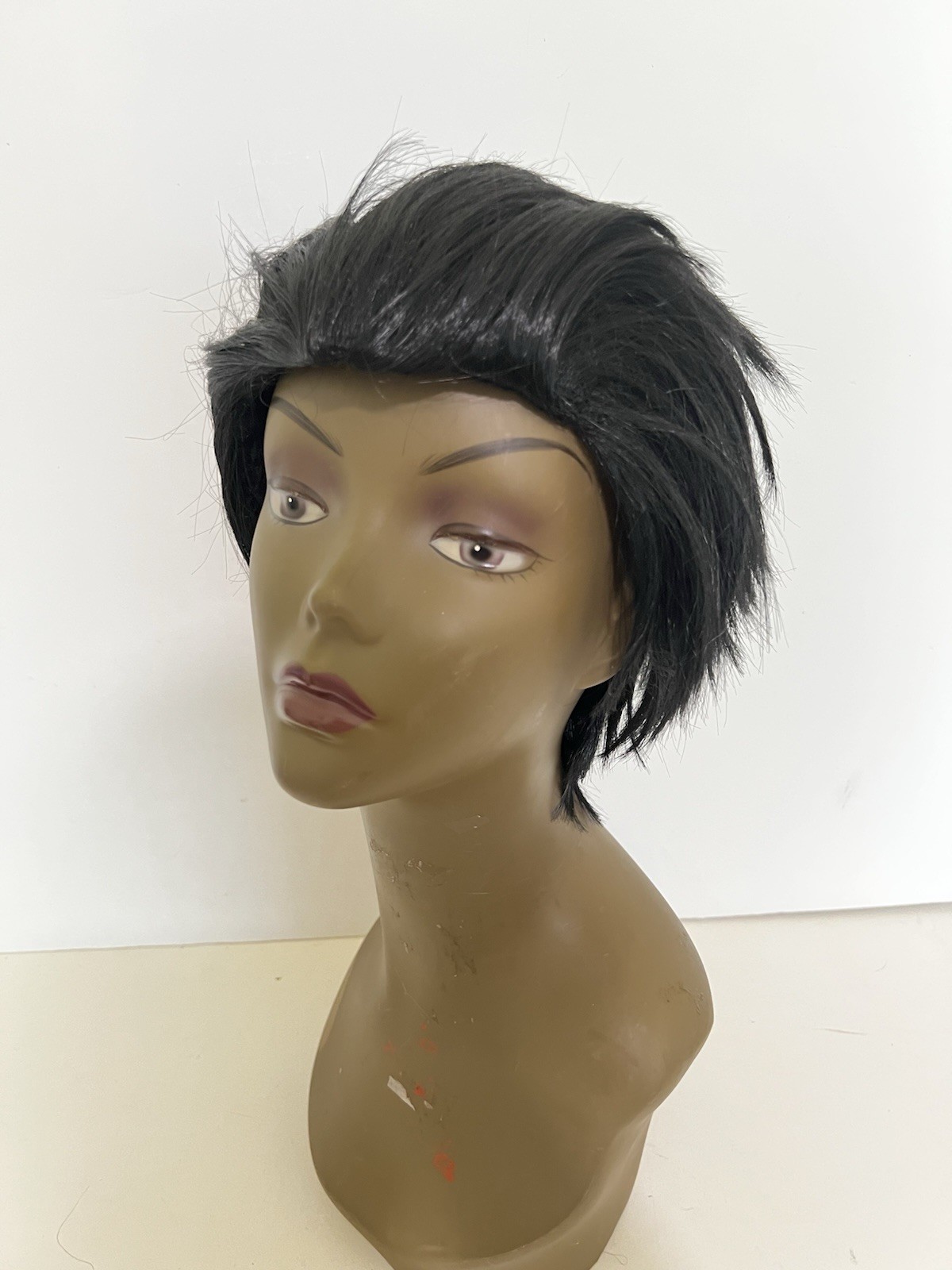Short Straight Black Pixie Wig Soft Classic Cap Full Synthetic Hair Halloween