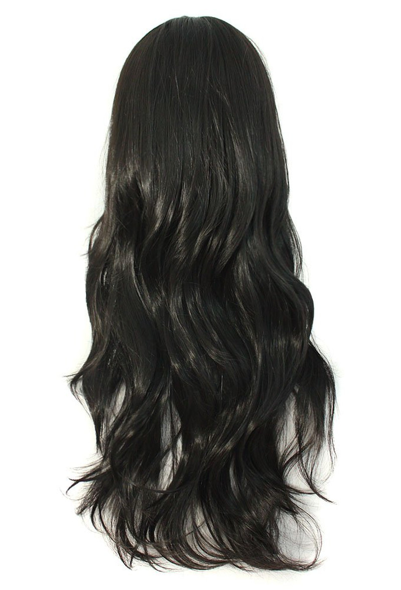 28″ 70 Cm Long Curly Hair Ends Costume Cosplay Wig (Black)