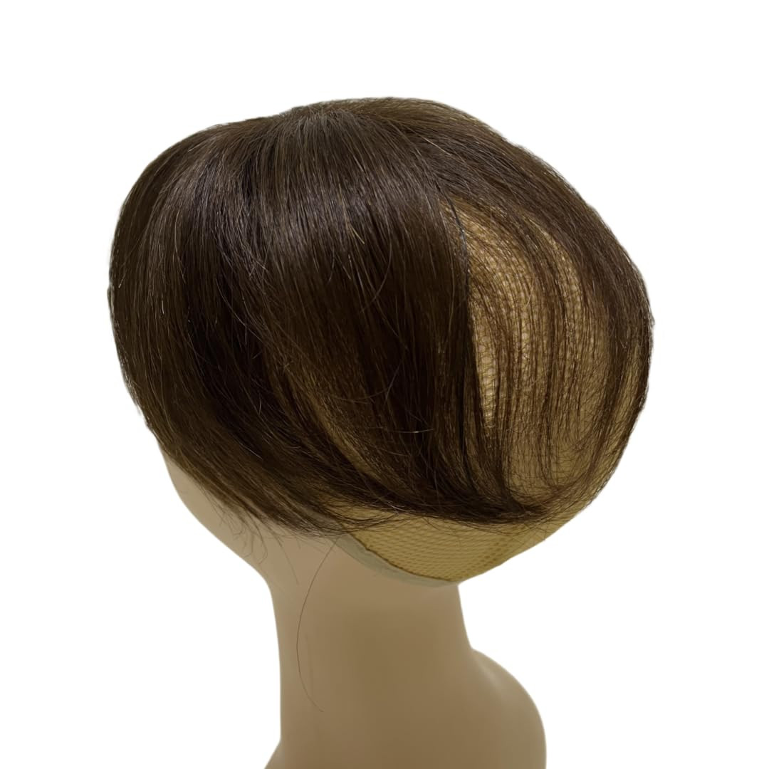 6 inch Short Middle Part Straight Real Human Hair Topper Small Thin Clip-in Hair