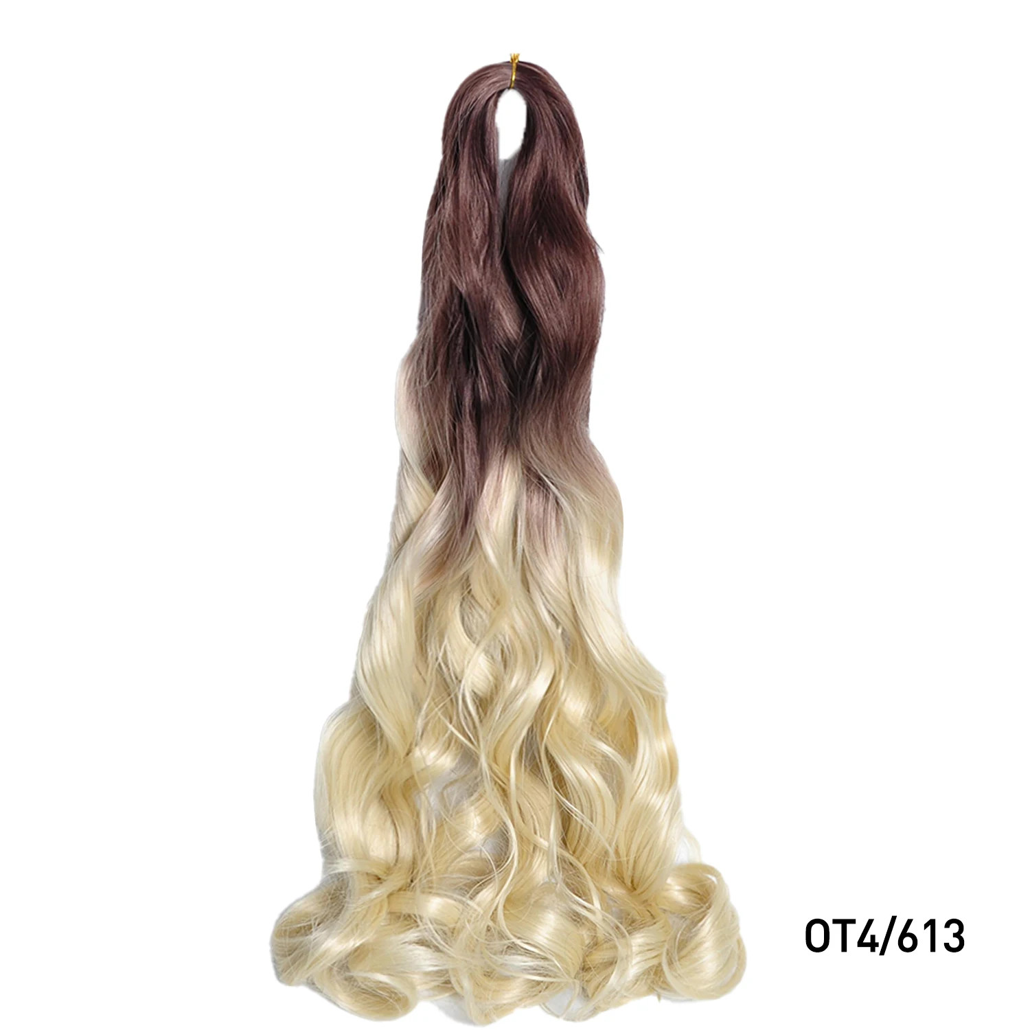 Pre Stretched 24Inch Synthetic Loose Wave French Curls Braiding Hair Extensions
