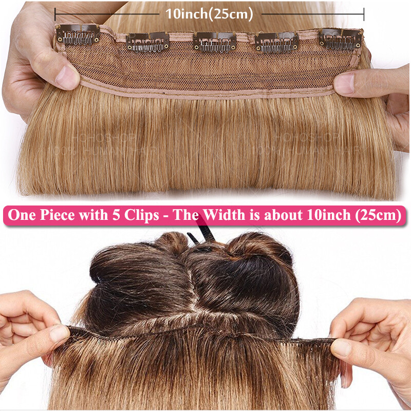 8″-24″ One Piece 100% Real Clip In Remy Human Hair Extensions 3/4Full Head Thcik