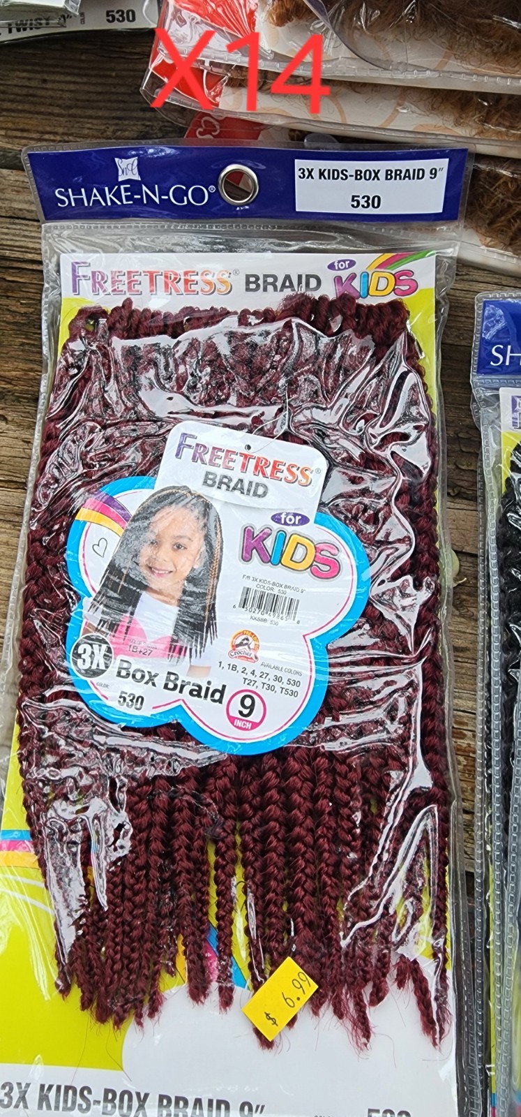 Freetress Kids 3X Box Braid 9in Synthetic Crochet Hair Extensions Burgundy 530