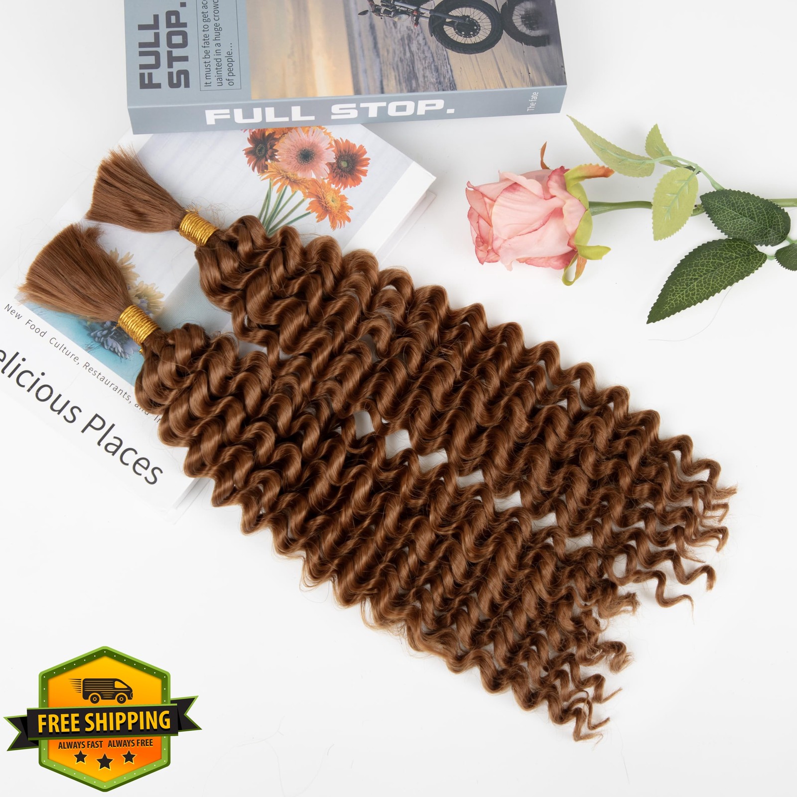 MOCCWOM Deep Wave Bulk Hair #maroon 20 Inch 2 Bundles