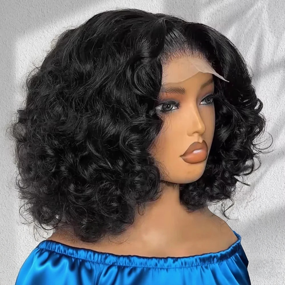 250 Density Body Wave Glueless Bob Wigs For Women Ready To Go Water Wave Human