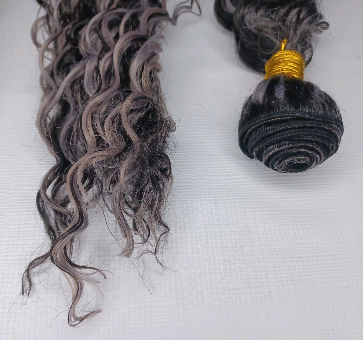 3 Bundles 34″ Hair Extensions Body Wave Black & Grey