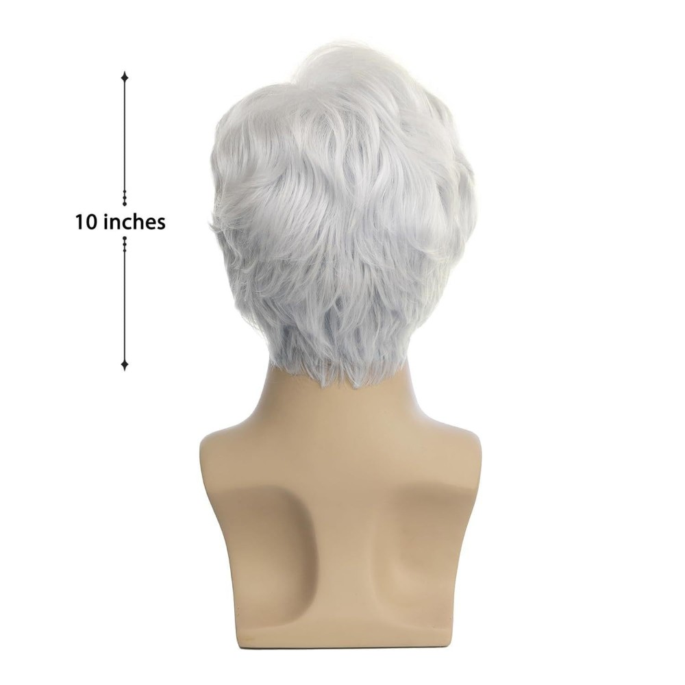 6in Men’s Short Brown Black Straight Wig Full Heat Resistant Synthetic Party