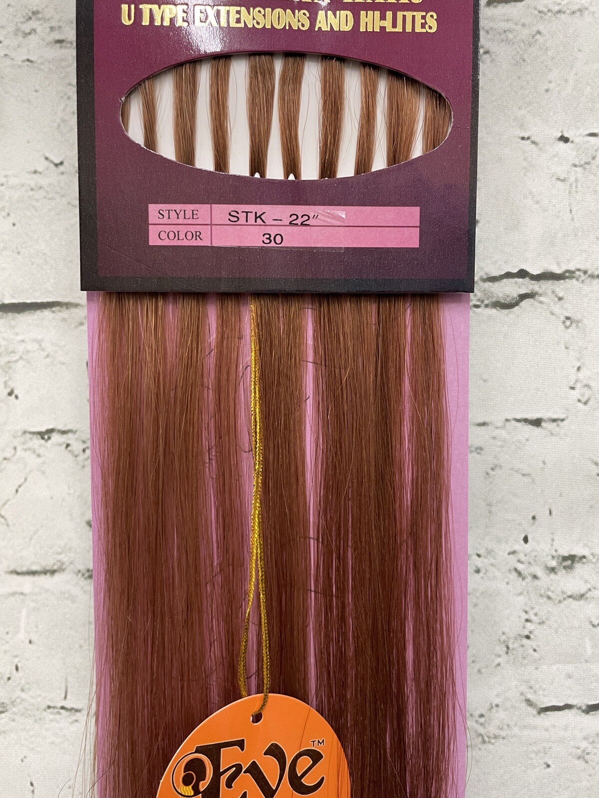i-tip 22″ #30 Auburn Extensions Straight Human Hair Eve New 10 Pc
