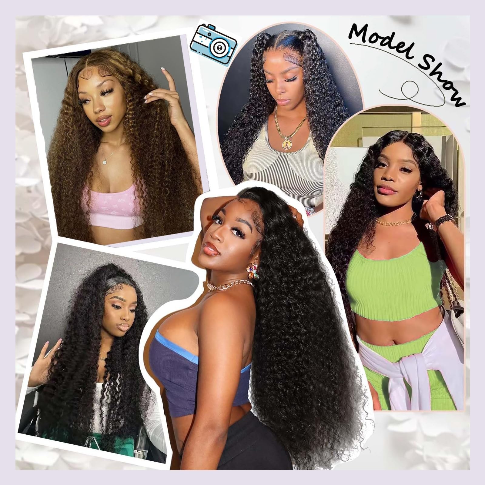 Deep Wave Human Hair Bundles 22″ 24″ 26″ Curly Wet & Wavy Brazilian Virgin 300G
