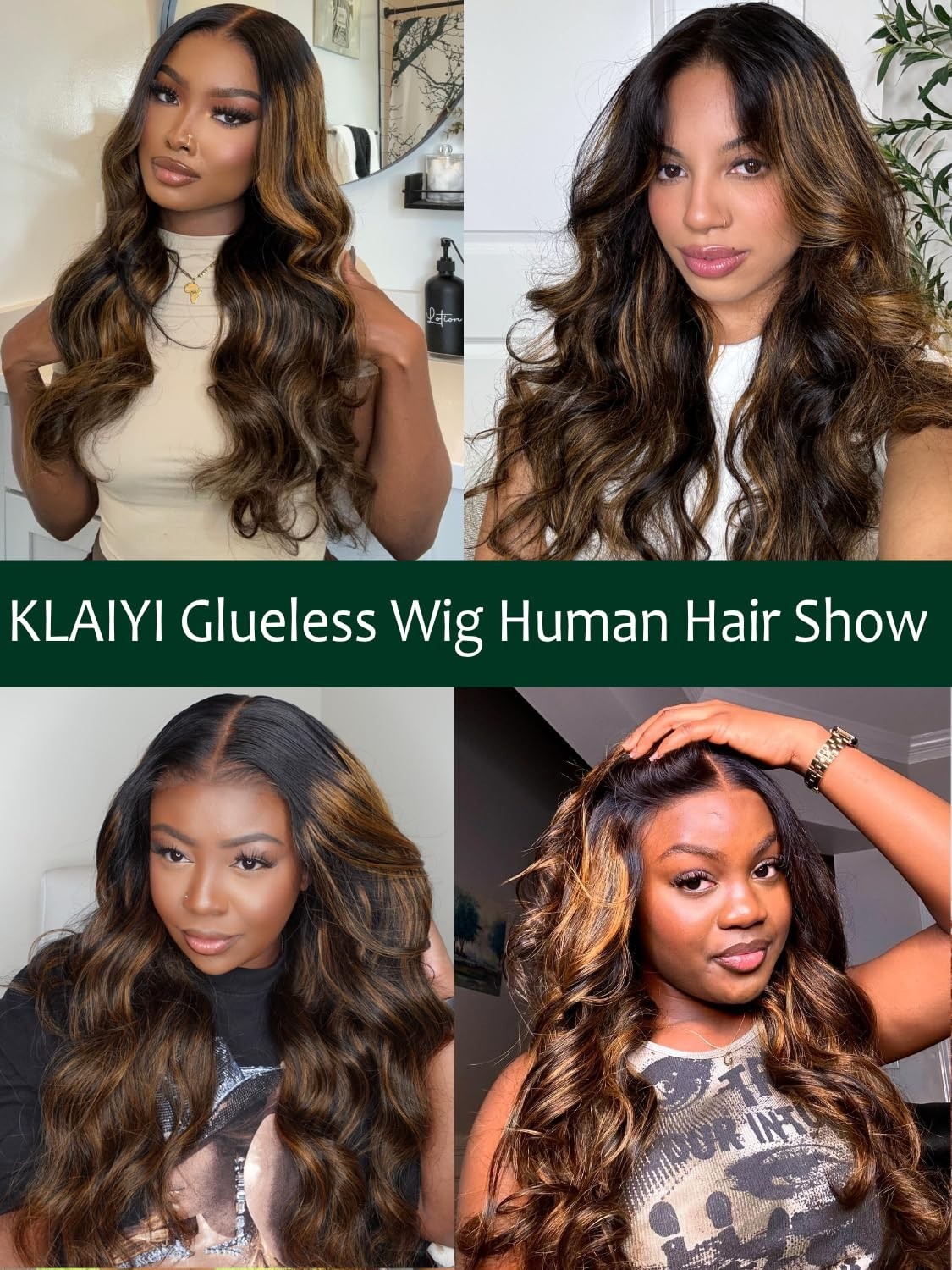 Glueless Ombre Brown Body Wave Lace Front Wig – 18″ Pre Plucked Human Hair, Read