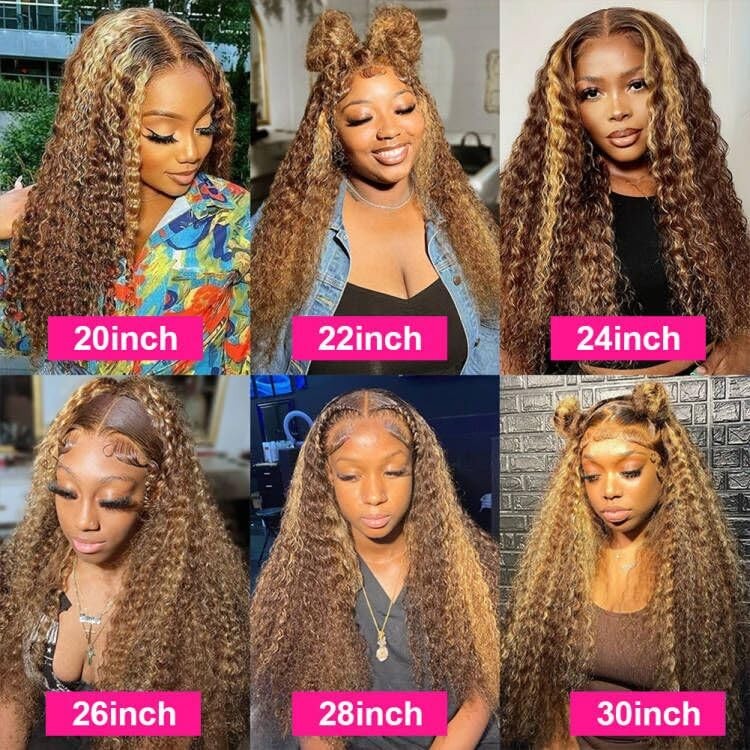 200% Density Brazilian Virgin Wigs 13×4 Water Wave Ombre 1B/30