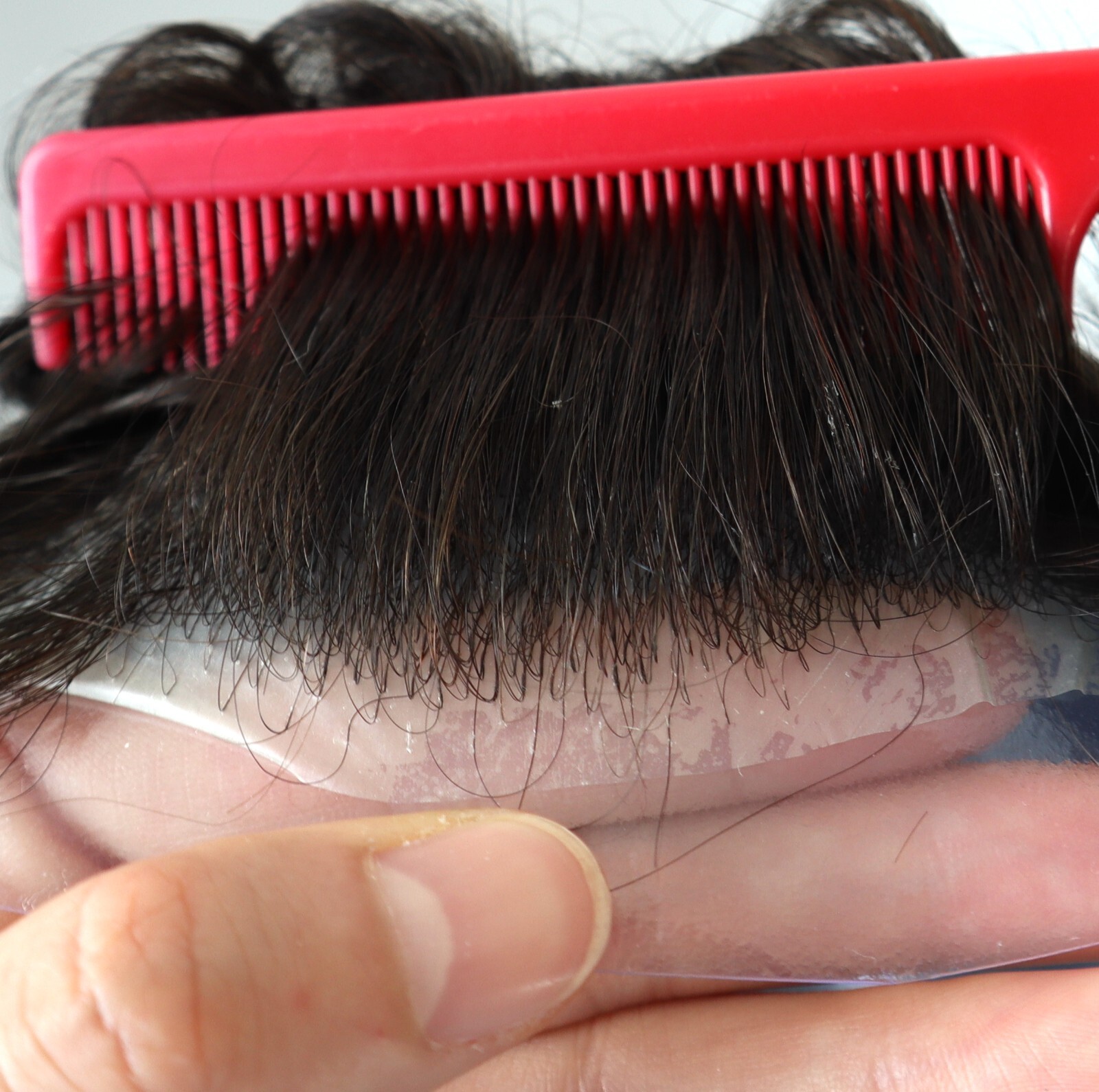 Ultra Thin Skin Super Mens Toupee Human Hair Replacement System Hairpieces BROWN
