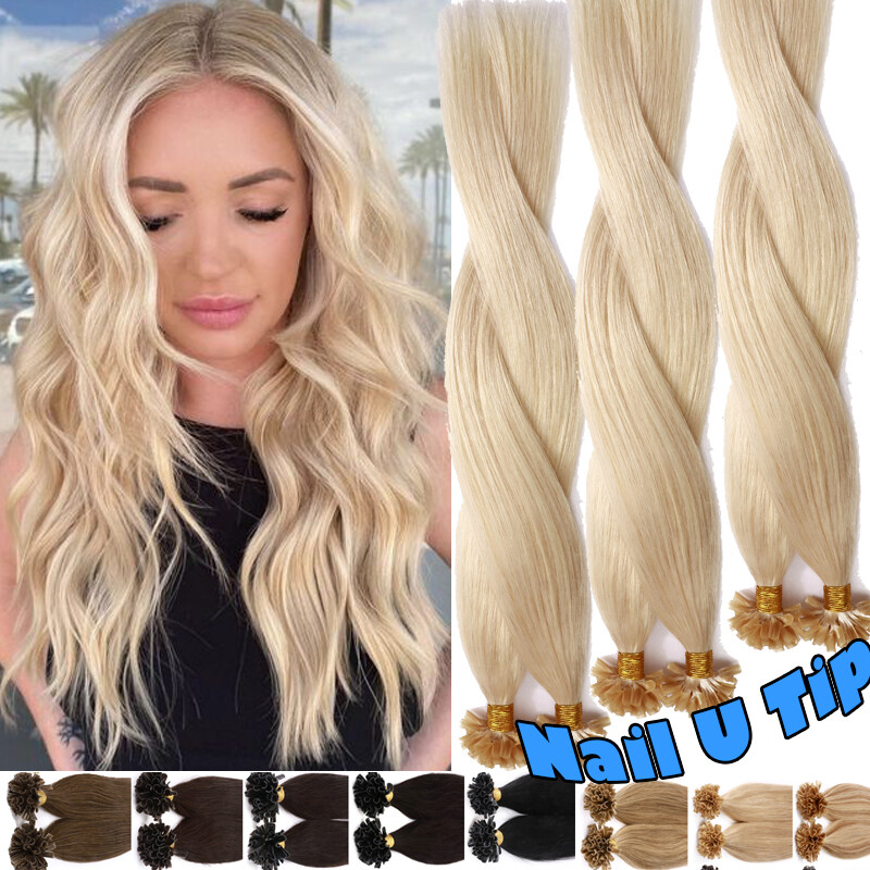 CLEARANCE Pre Bonded Remy Human Hair Extensions 1G 200strands/U-Tip Nail Keratin