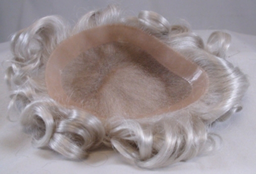 MENS MONOFILAMENT HAND TIED MALE STRAIGHT HAIR HAIRPIECE WAVY ENDS WIG TOUPEE