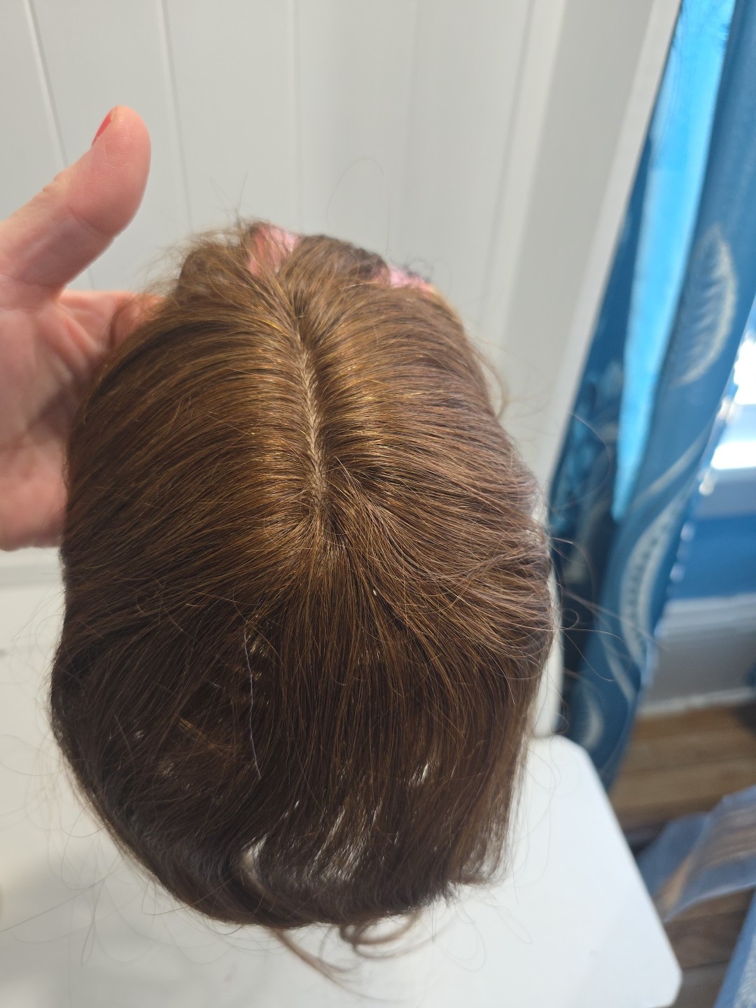 Hair Pieces New Redish Brown W Bangs Seamless Beauty Effortless Wig