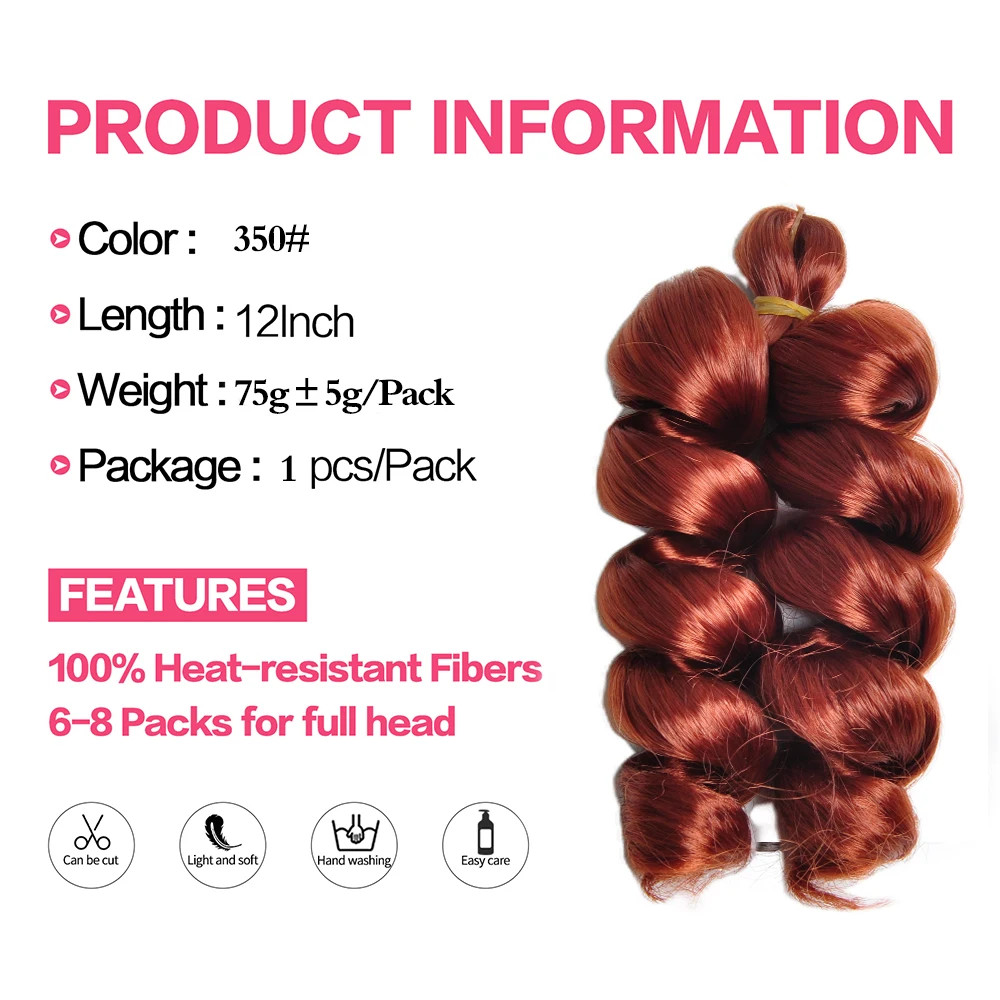 12Inch French Curls Synthetic Hair Extensions Loose Deep Wave Crochet Braids