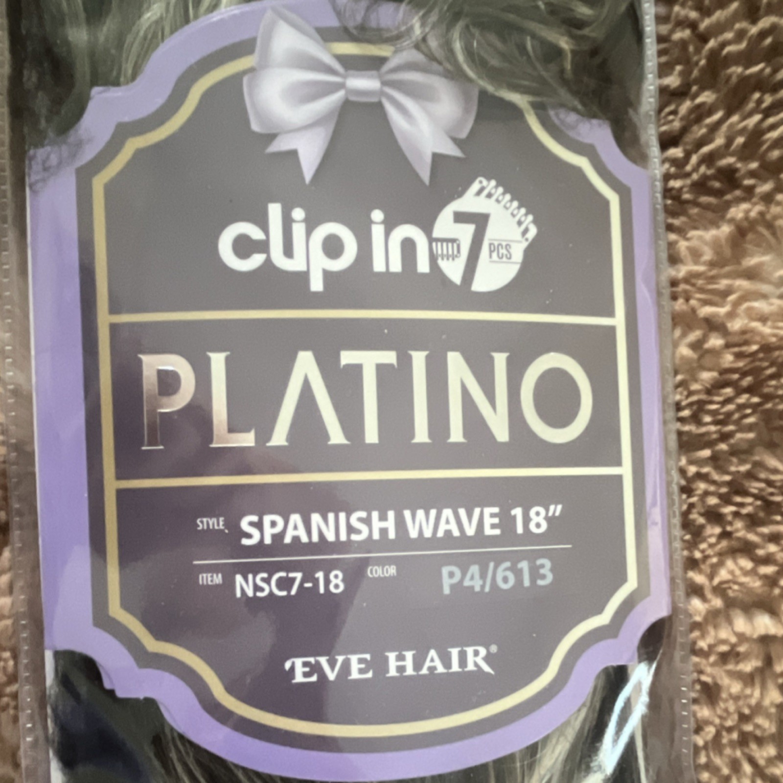 Platino Clip-In Spanish Wave Synthetic Hair Extension 18″ P4/613 Wavy
