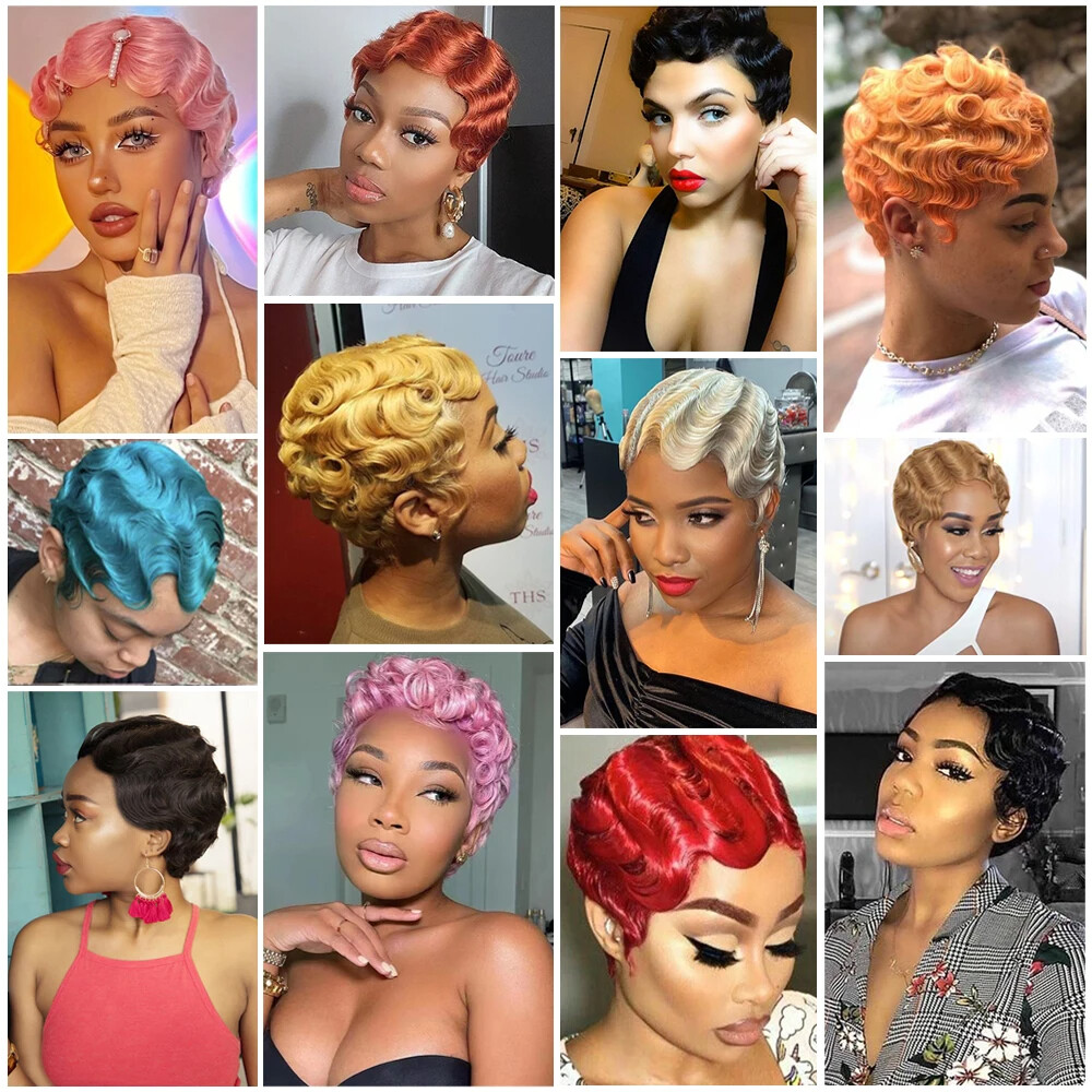 Retro Vintage Finger Wave Wigs for Lady Women Mommy 1920’s Party Wig Cosplay Wig