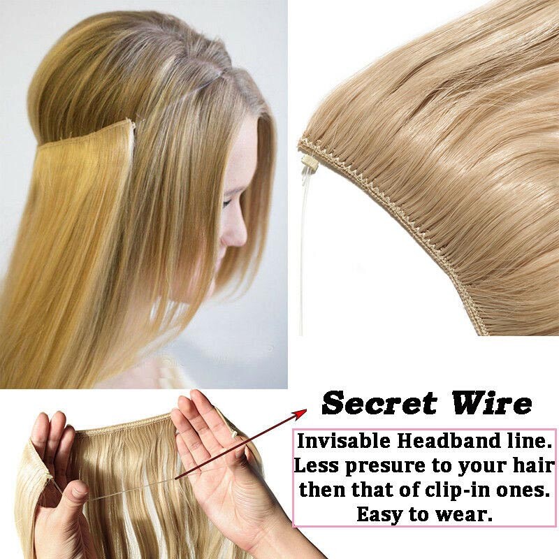 Mega Thick Top Secret Wire No Clip In No Pressure Hair Extensions One Piece Sotf
