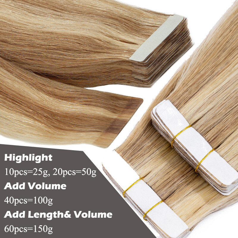 Seamless Skin Wefts Tape In 100% Real Remy Human Hair Extensions Short Long USA