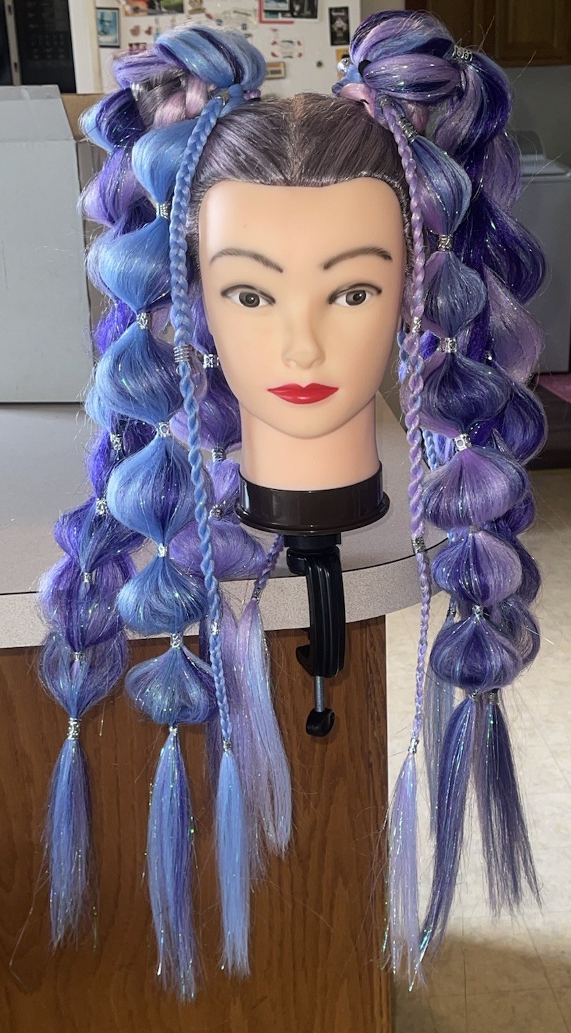 Synthetic Handmade Festival/Rave Hair Extensions 💜🩵✨Fairy/Mermaid/Fantasy Hair