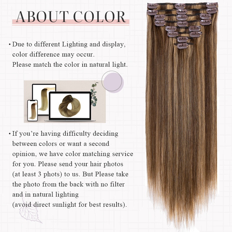 Super Soft Clip In Extensions 100% Real Remy Human Hair 8 Pieces 18Clips WEFTS