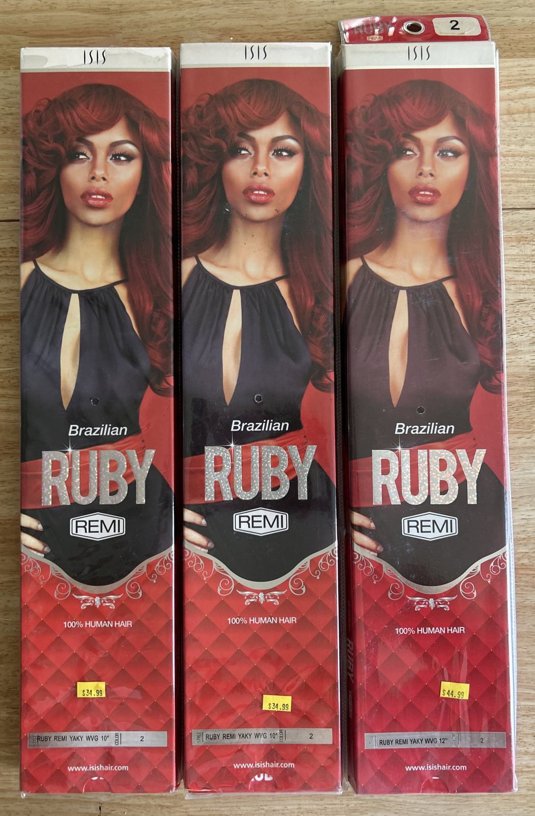 100% Human Hair Ext. Brazil Remi Straight. 10”,12”in. Color #2. 3Packs For $90