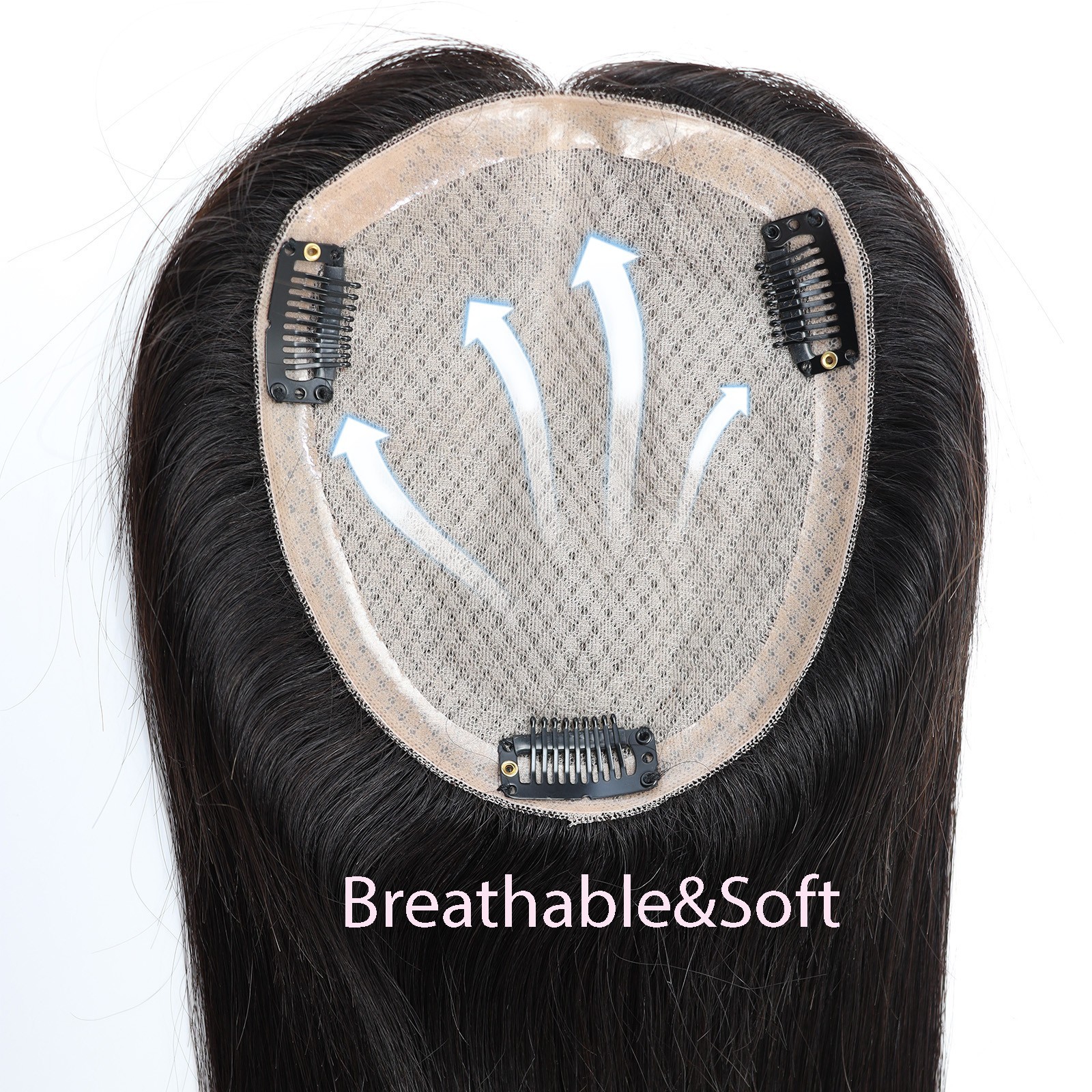 100% human hair Topper Remy European Hair Silk Top Hand Tied hair extensions