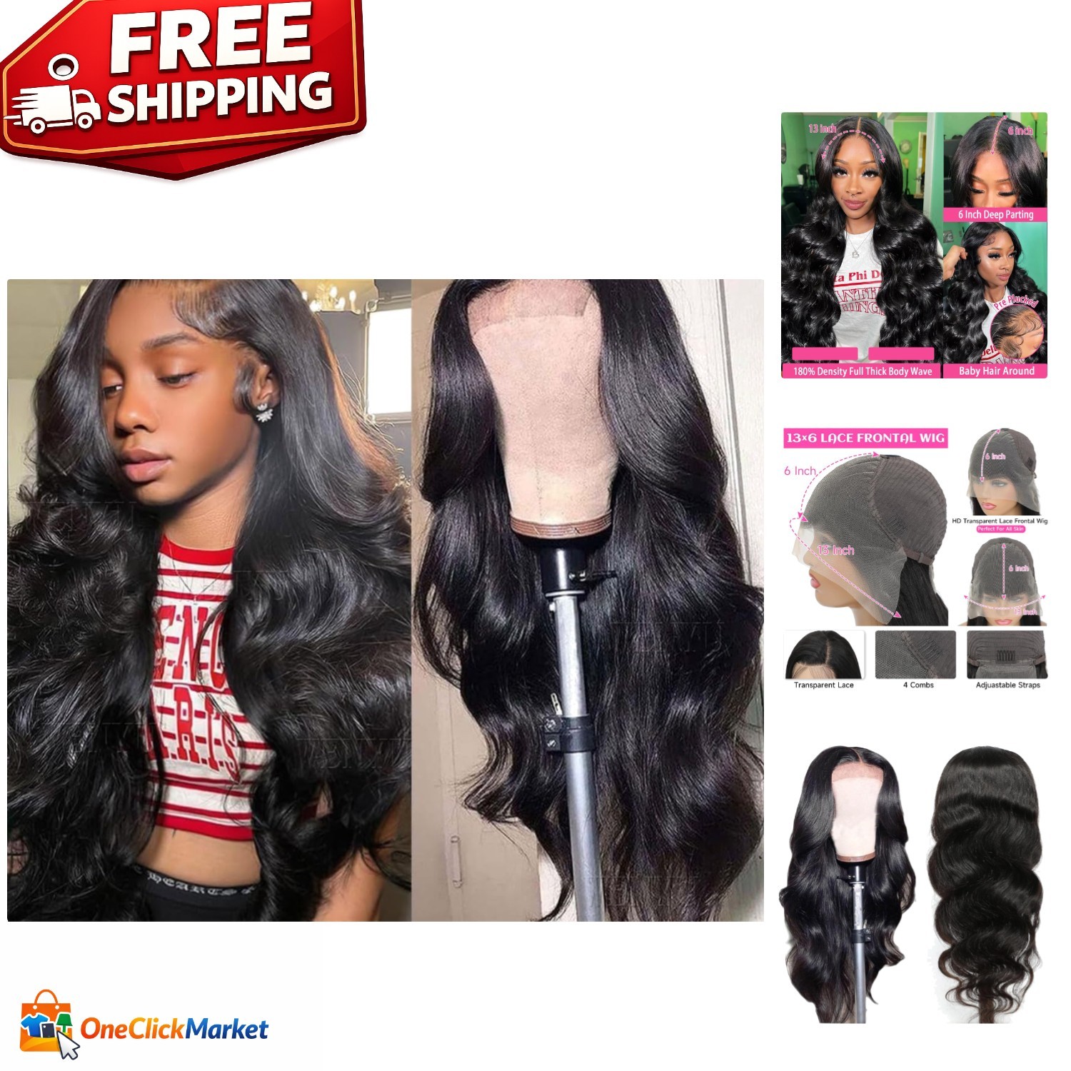 Luxurious 13×6 HD Lace Front Wig – 22 Inch Body Wave for Effortless Elegance