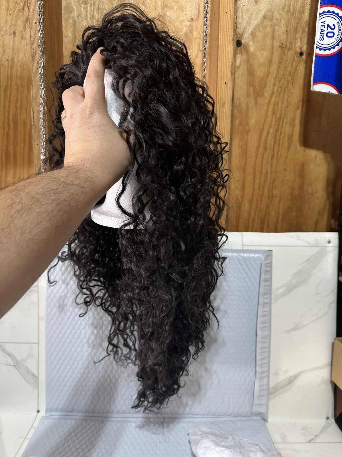 Frodio Natural Black Curly Human Hair Blend Ready To Wear Half Wig 26″