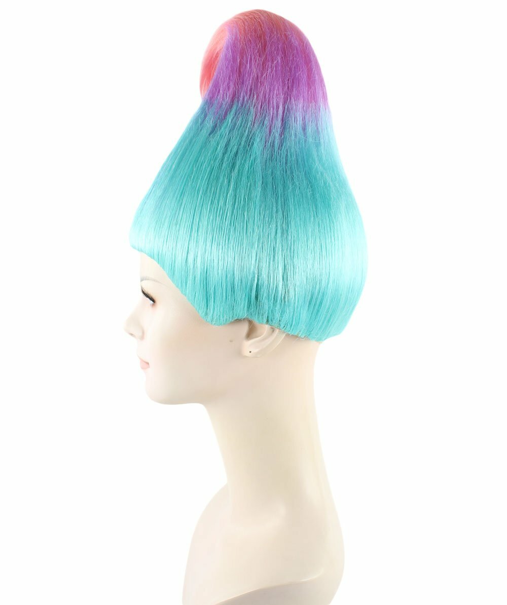 Pink Purple Green Gradients Straight Wig for Cosplay Troll Multi-Color ,HW-281A