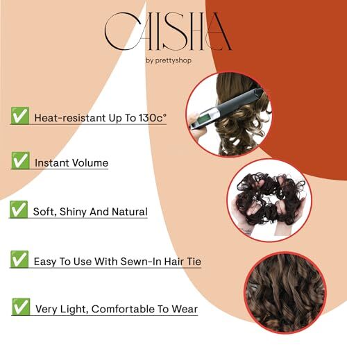 Synthetic Fiber Hairpiece Scrunchie Scrunchy Updo Slightly ash brown #18 G10B
