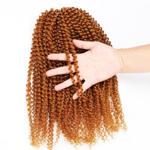 3pcs/pack Kinky Curl 12Inch Afro Kinky Twist Hair Crochet Braids ginger orange